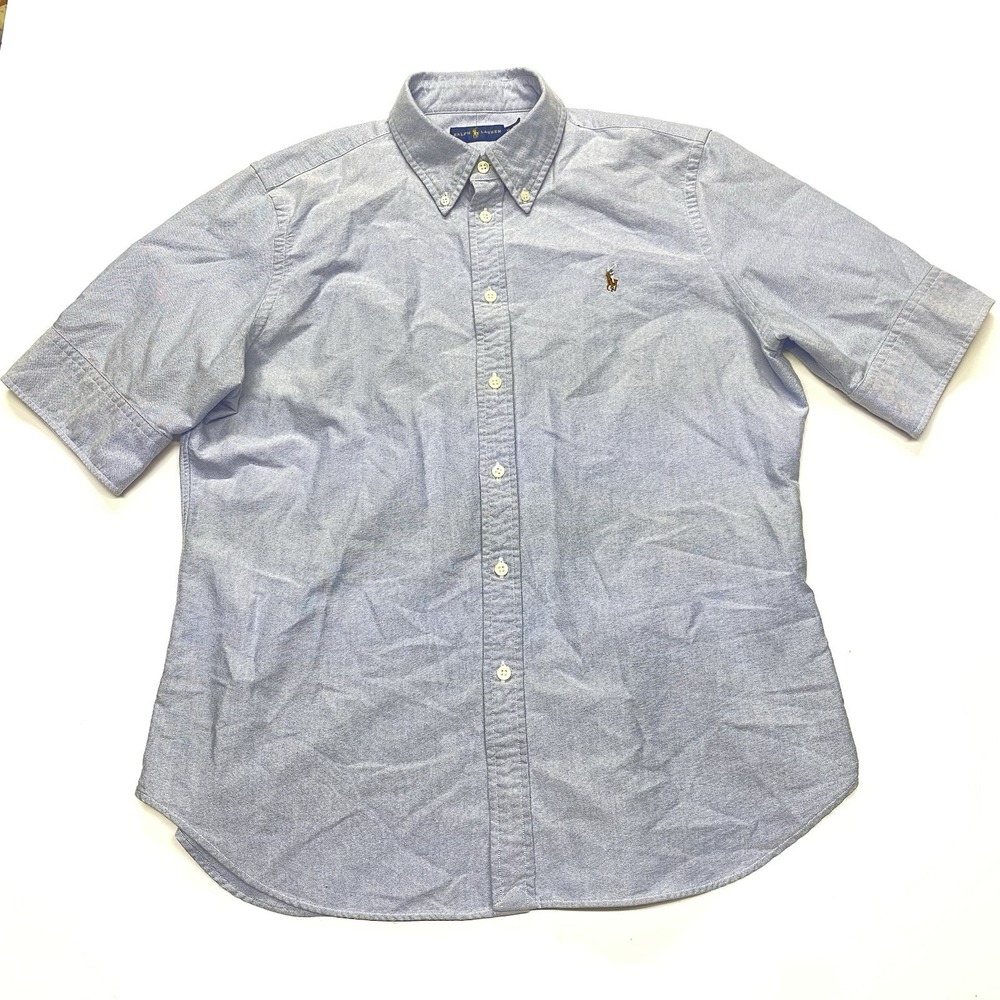 POLO RALPH LAUREN Men's Classic Fit Cotton Oxford Shirt, Grey, XL